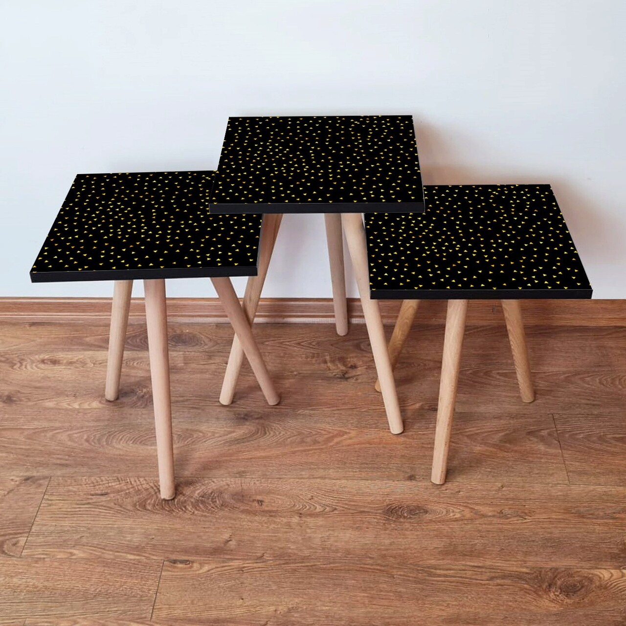 Set masute 3 piese, Leona, 3SHP250, Negru
