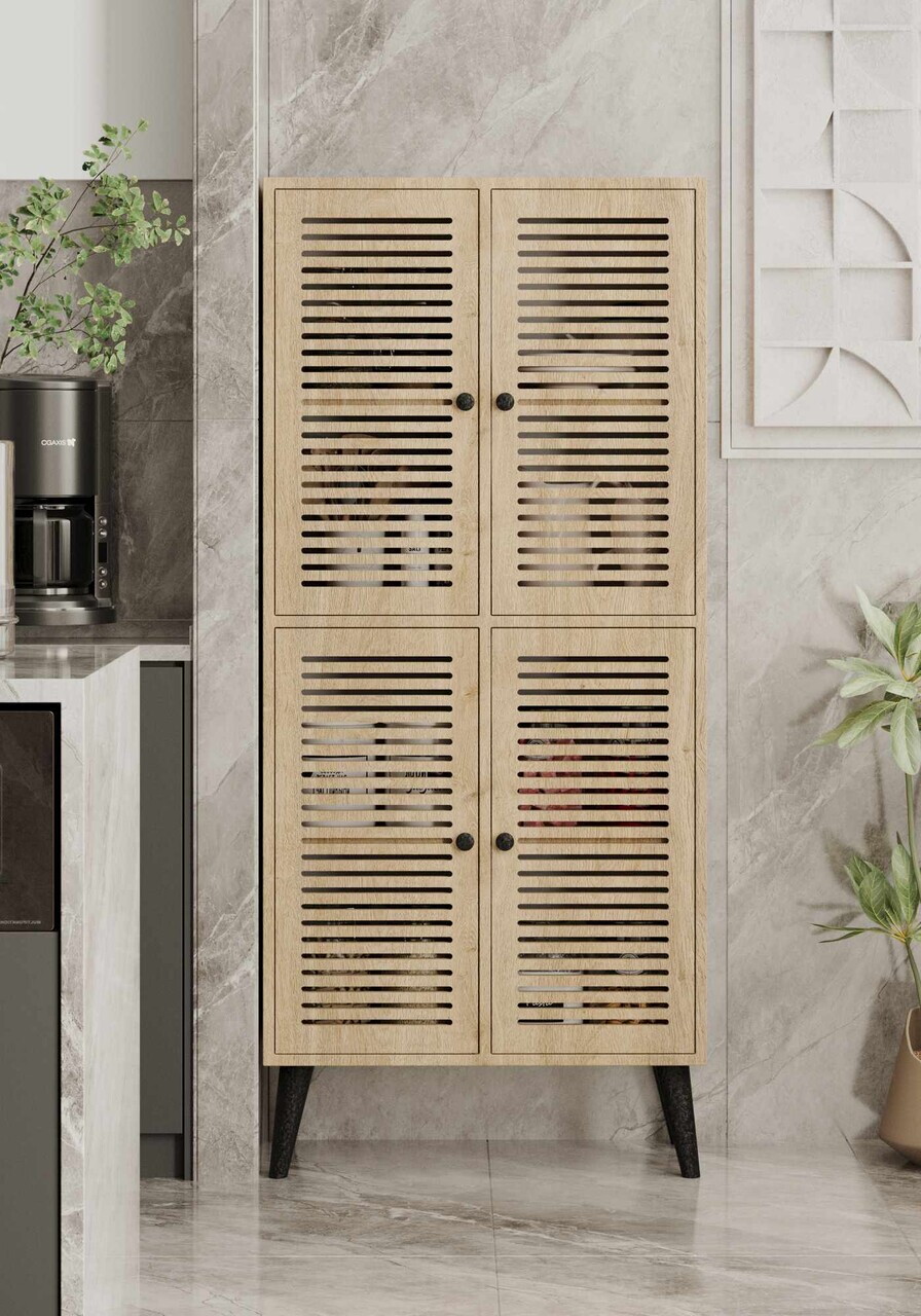 Dulap multifunctional, Hanah Home, Deneb, 70x160x33 cm, MDF, Maro - view 2
