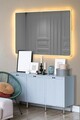 Oglinda cu Iluminare Led, Mirrorland, Rectangular, Oglindă indestructibilă cu obturator, Galben