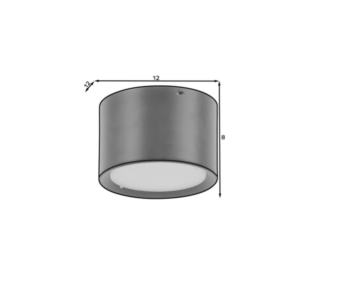 Plafoniera ELTAP, Vallum, 12x8 cm, 16W, otel, negru