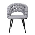 Scaun Bubble, Homla, 61x57.5x81.7 cm, metal/catifea din poliester, gri