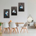 Decoratiune de perete, Pramit, Placaj, 39 x 59 cm, 3 piese, Multicolor