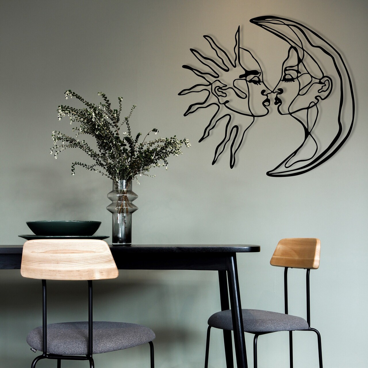 Decoratiune de perete, Universe, Dimensiuni: 52 x 47,5 cm, Negru - view 3