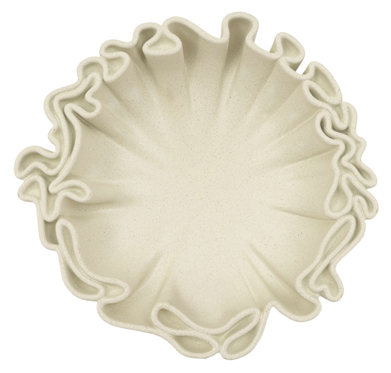Vas decorativ Stons, Mauro Ferretti, 30.5x29x7.5 cm, polirasina, crem