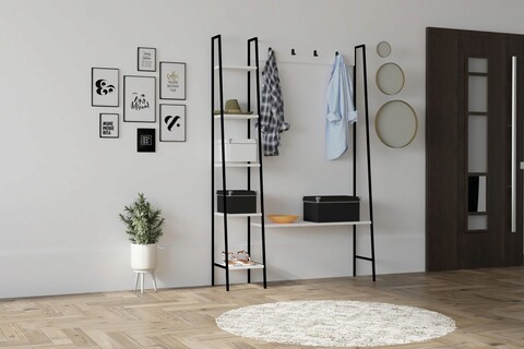 Cuier de perete, asse home, marken, 120x180x30 cm, alb