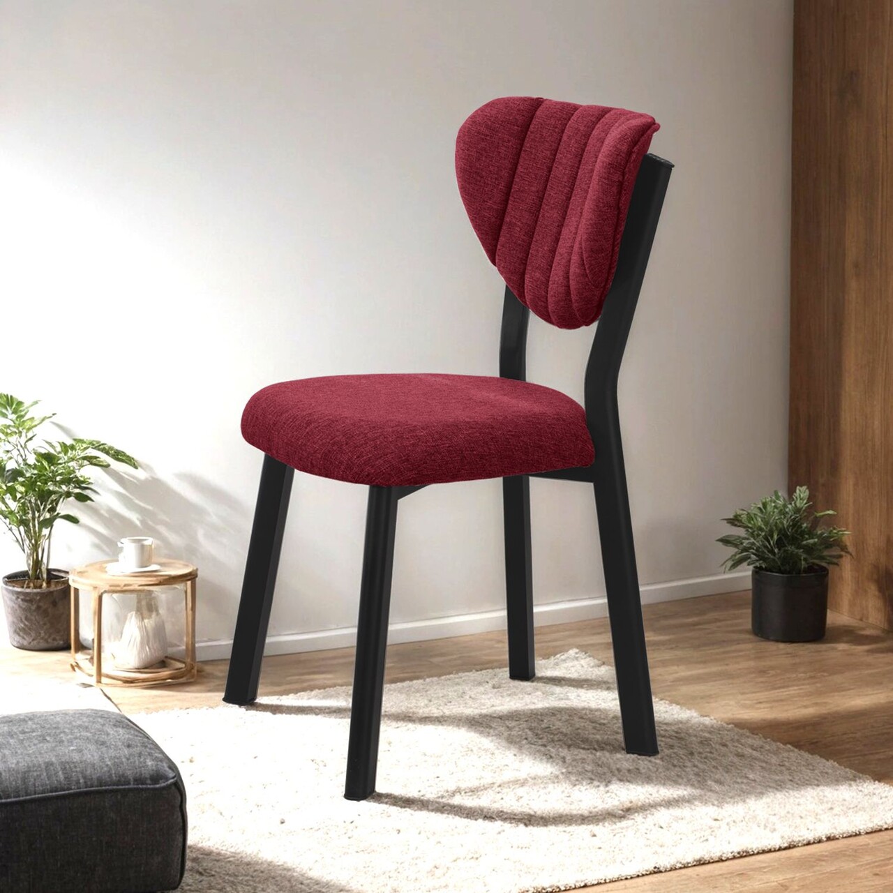Scaun, Hanah Home, Elma, 47x85x45 cm, Bordo - view 2