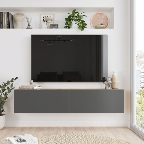 Comoda tv, locelso, fr10-aa, 140x29.1x31.6 cm, pin atlantic / antracit