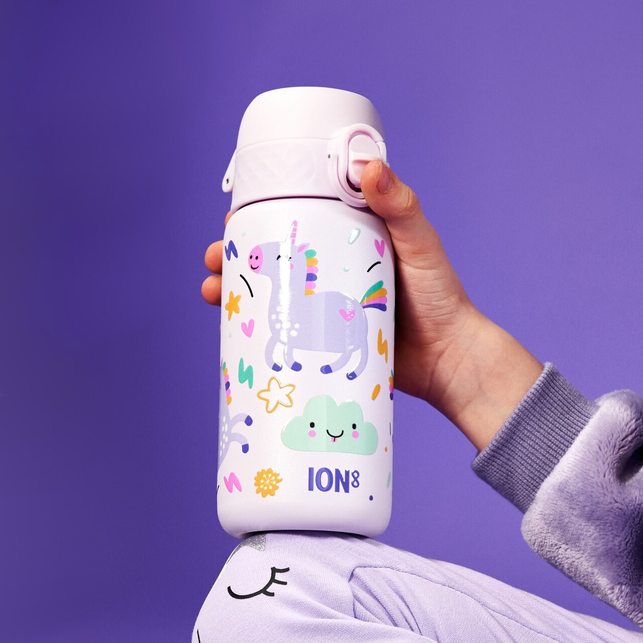 Sticla apa pentru copii, inox, 400ml, Unicorns - Ion8 - view 6