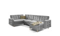 Coltar extensibil reversibil 5 locuri ELTAP, AsdU-27, Asgard, 326x202x93 cm, lemn/poliester, gri deschis