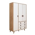 Dulap pentru haine, Mod Design, Franky, 120 x 187 x 52 cm, pal melaminat, stejar/alb