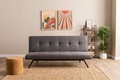 Canapea extensibila cu 3 locuri, Futon, 859FTN2899, Metal , Gri