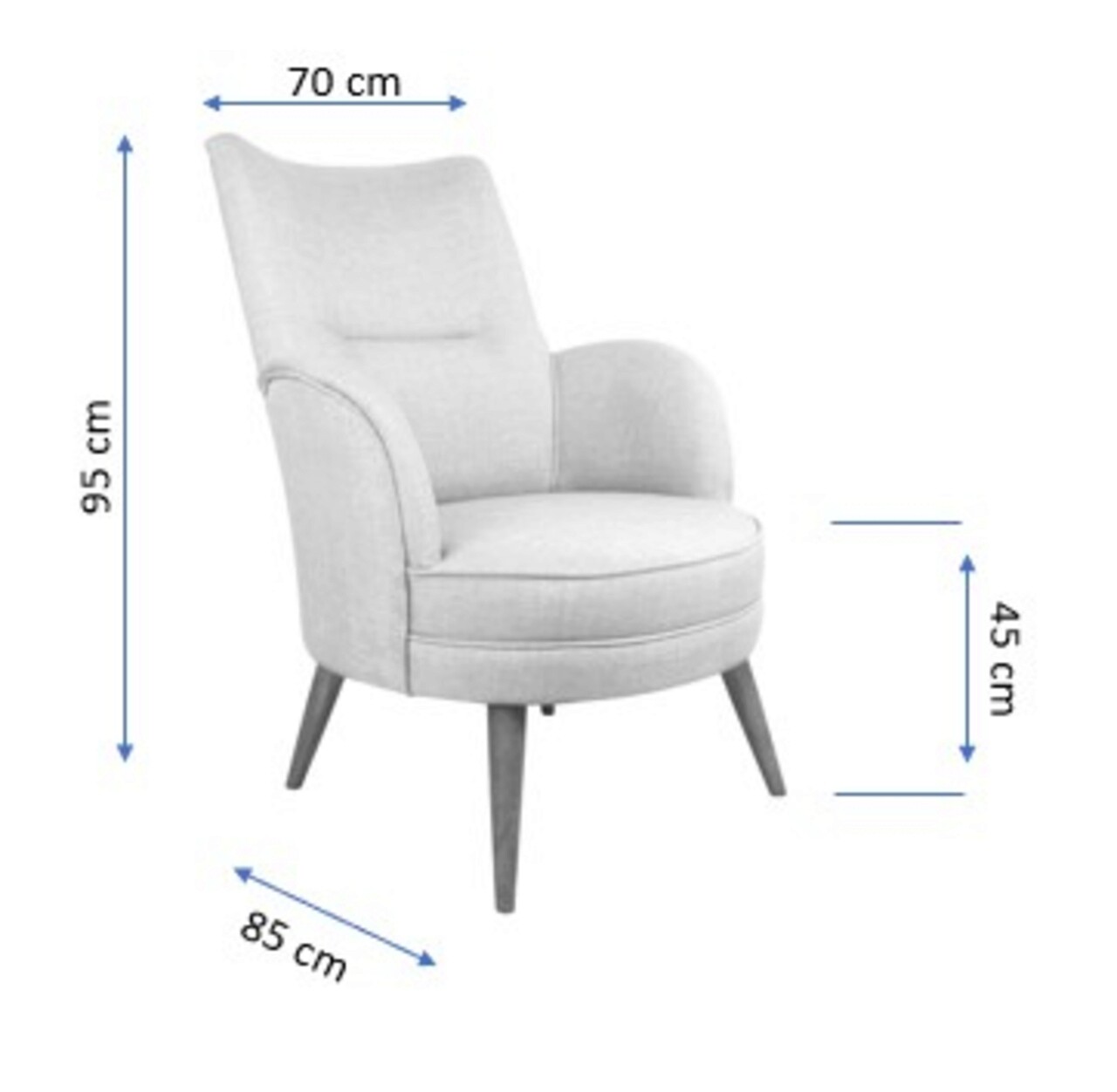 Fotoliu, Zeon, 558ZEN1158, Lemn, Albastru indigo