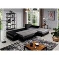 Coltar extensibil dreapta 4 locuri ELTAP, Ov31, Ottavio, 275x180x85 cm, lemn/poliester, bej/maro inchis