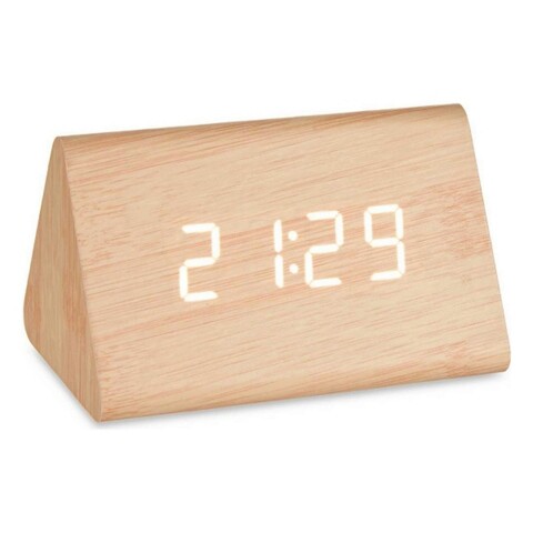 Ceas de masa cu alarma Gavin, Gift Decor, 11.7 x 8 x 7.5 cm, MDF, maro
