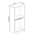 Dulap pentru haine, Minerva, Kale Glass Dark Grey1, 90x210x52 cm, PAL, Gri inchis