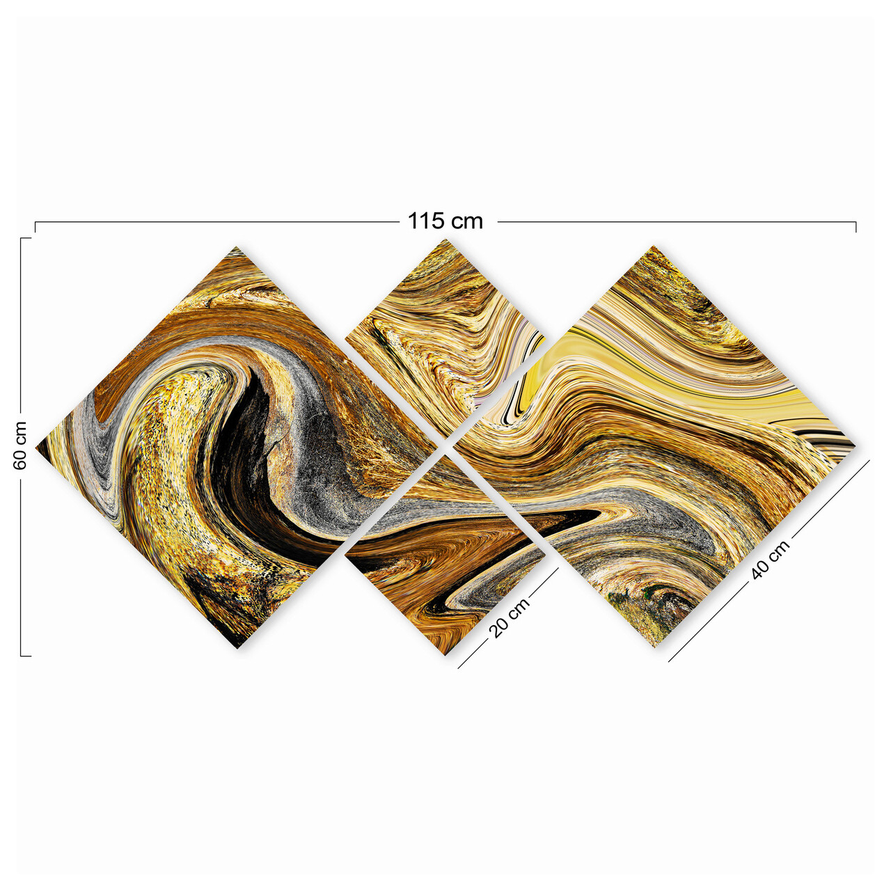 Set 4 tablouri decorative, 4MDF576402, MDF, Imprimat UV, Multicolor