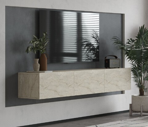 Comoda TV, Odessa, Alfa, 180x28.6x31.4 cm, Travertin