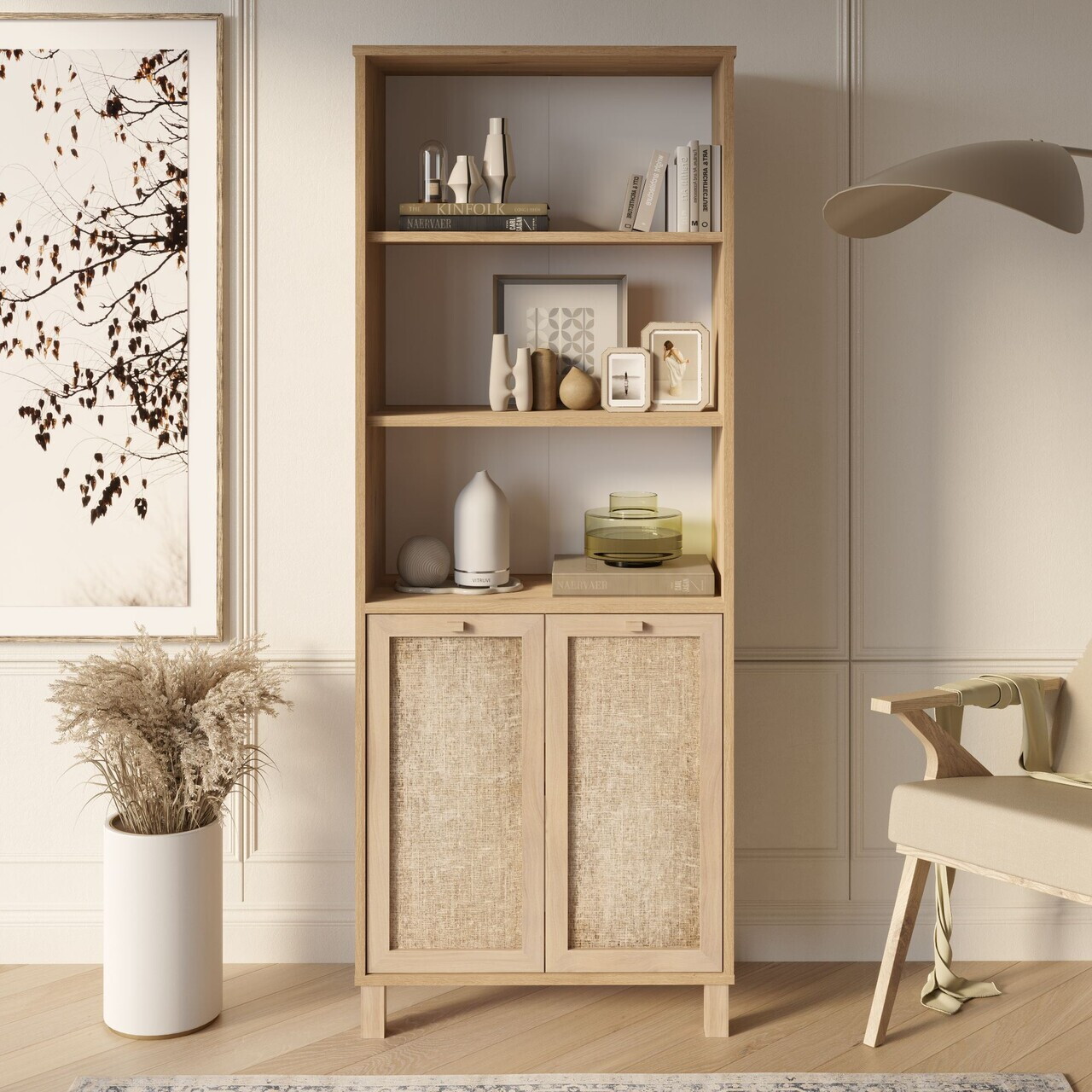 Corp biblioteca Hanah Home Dune 69.5x180x32 cm PAL Stejar