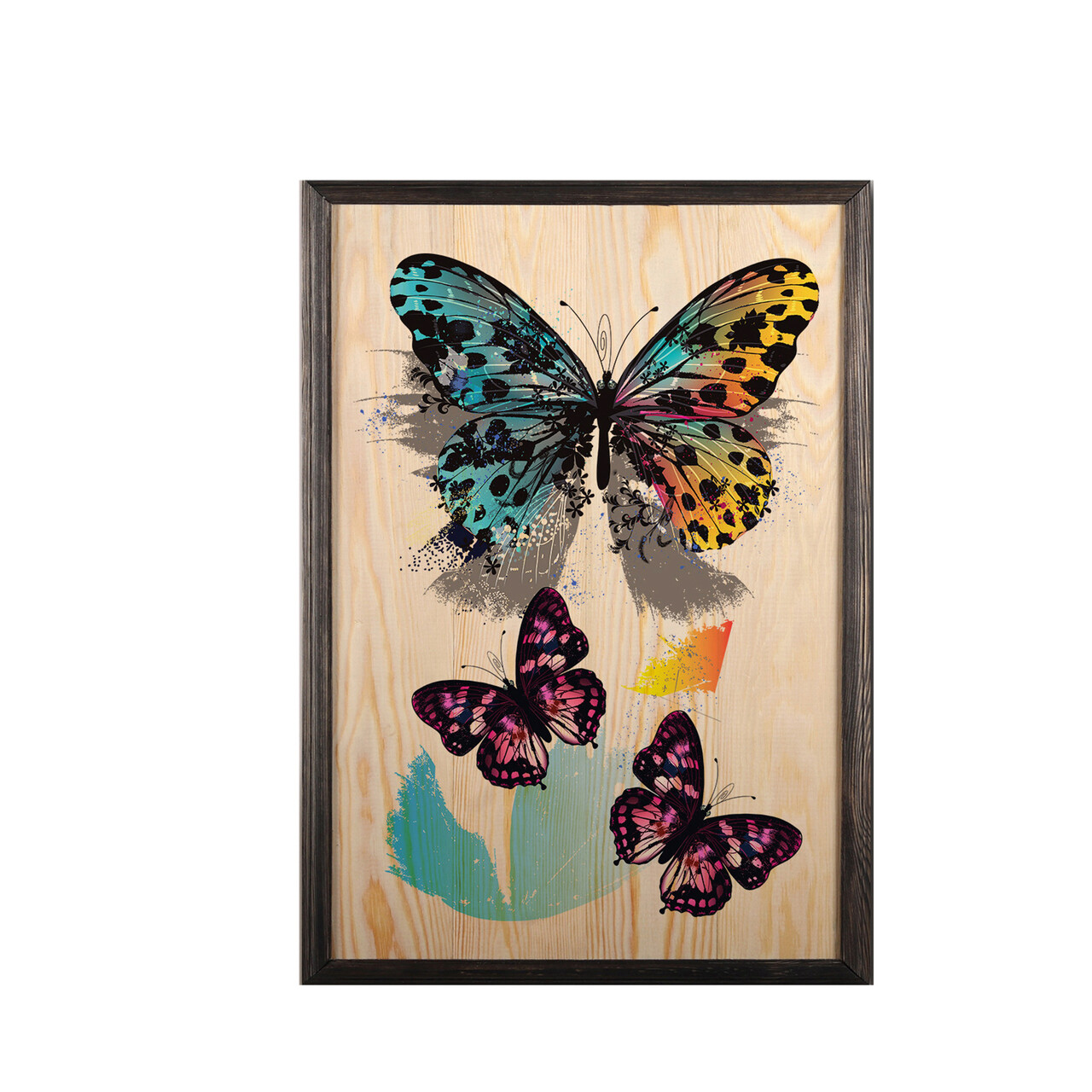 Tablou decorativ, Butterfly Dream XL, Lemn, Lemn, Multicolor - 1 | YEO