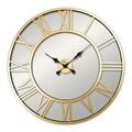 Ceas de perete, Retro Metal Roman Numerals Mirror, Dimensiuni: 76 x 76 cm, Auriu