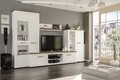 Mobilier living, 4 piese, Genova, 315 x 45 x 200 cm, PAL, alb natur