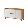 Consola, Tuvalle, Tuval 079, 139.8x78.1x40 cm, Stejar / Alb