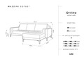 Coltar dreapta, Orrino, Mazzini Sofas, 4 locuri, 242x164x82 cm, catifea, turcoaz