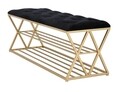Bancheta cu suport incaltaminte Glam, Mauro Ferretti, 120x40x45 cm, fier, negru/auriu