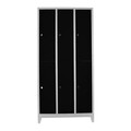 Dulap de depozitare cu incuietoare, Shelvoria, Js1025Sı, 97x200x37 cm, Otel, Gri/Negru