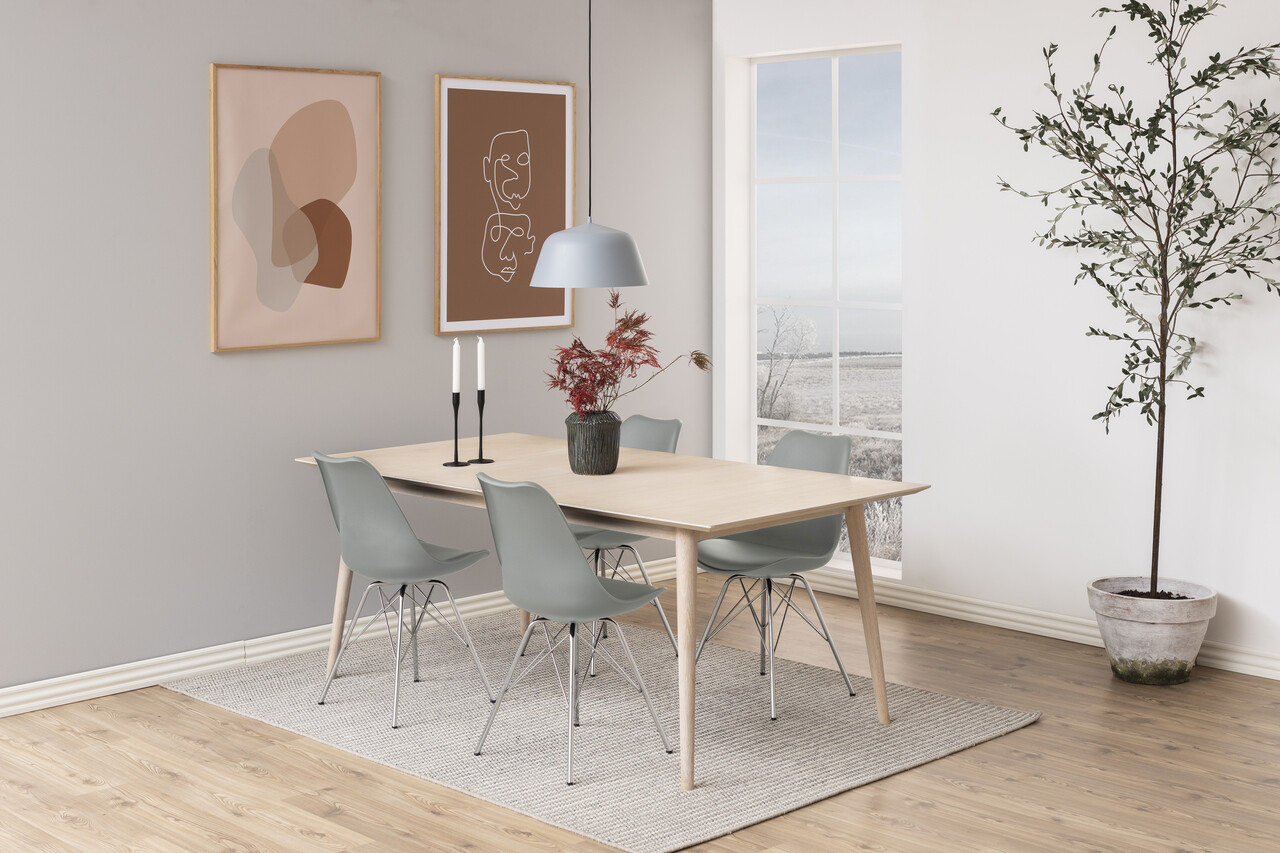 Scaun Eris, Actona, 48.5x54x85.5 cm, piele ecologica/otel, gri - view 6