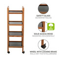 Organizator baie Fondi, Wenko, 35x31x101.5 cm, lemn acacia/sticla/plastic, maro/negru