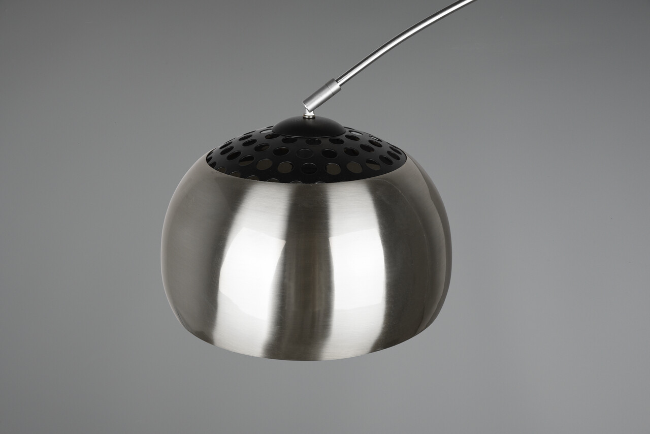 Lampadar Argentina, TRIO, 38x172.5x200 cm, 60W, 1x E27, metal, argintiu mat/negru