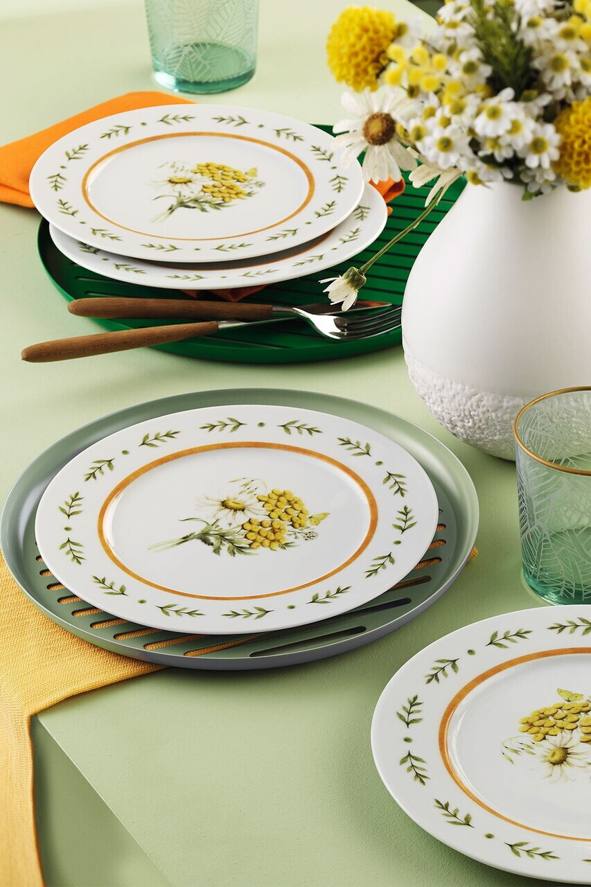 Set platouri servire desert, Hermia, 710KTP3764, Portelan, Verde