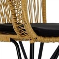 Fotoliu pentru gradina/terasa, DKD Home Decor, 51 x 61 x 81 cm, metal/ratan, negru/bej