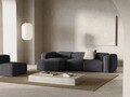 Coltar stanga 3 locuri, Bergamo, Cosmopolitan Design, 304x152x70 cm, catifea chenille raiata, gri