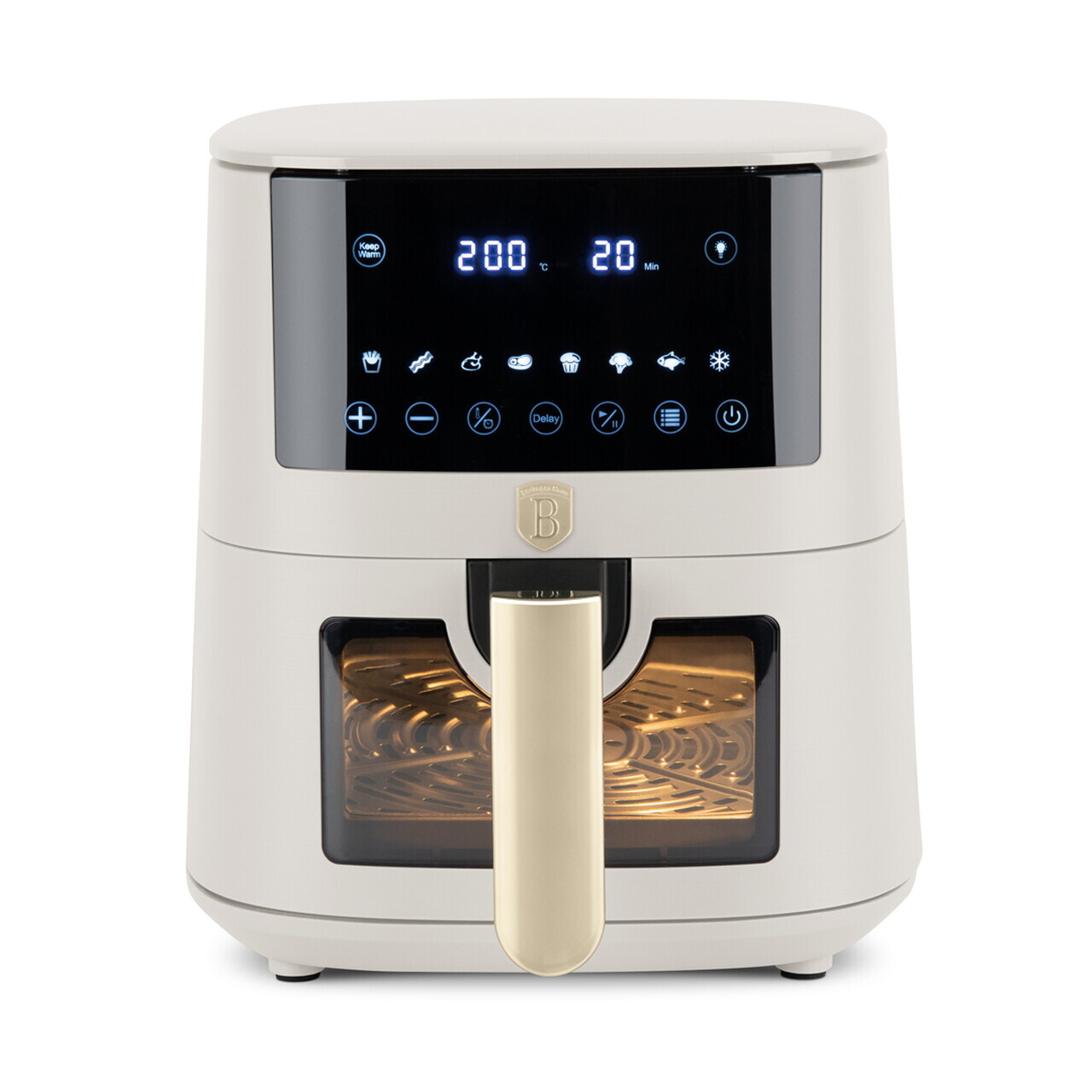Friteuza cu aer cald si fereastra Berlinger Haus, Sahara, 5 L, 1400W, crem mat - imagine 2
