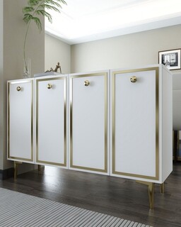 120x75x29.6 cm, Alb;Auriu