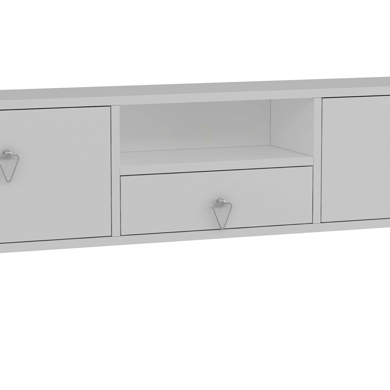 Comoda TV, Hanah Home, 1303-DROP-1, 140x30x30 cm, PAL , Alb / Argintiu - view 6