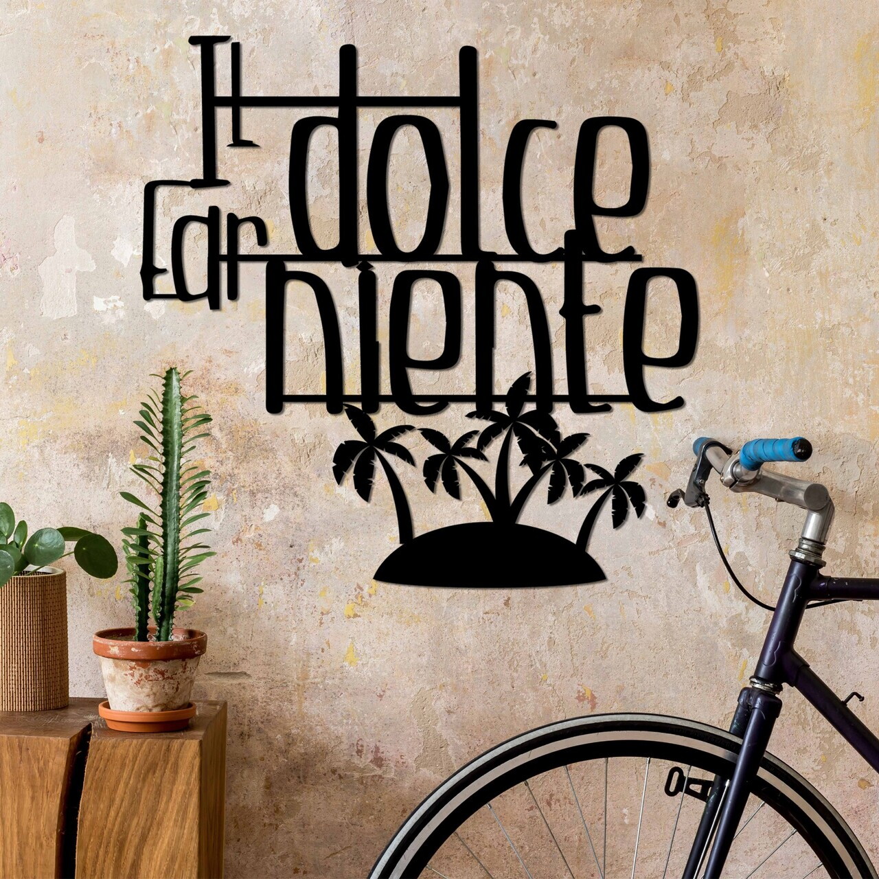 Decoratiune de perete, Dolce Far Niente 4, Dimensiuni: 56 x 56 cm, Negru