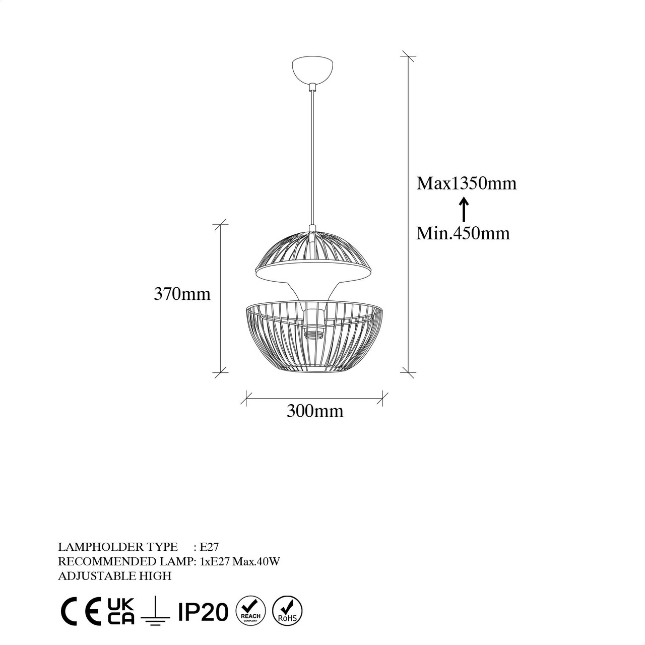 Lustra, Fulgor, 942FLG1254, Metal, Rosu