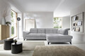 Coltar extensibil dreapta 5 locuri ELTAP, RT-04AU, Inferne, 297x210x107 cm, lemn/poliester, gri deschis