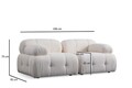 Canapea 2 locuri, Atelier del Sofa, 560ARE1550, Lemn de fag / PAL, Alb