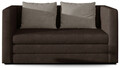 Canapea extensibila 2 locuri, ELTAP, Neva, 132x70x62 cm, lemn/poliester, maro inchis