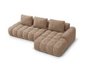 Coltar extensibil dreapta 3 locuri, Linz, Cosmopolitan Design, 275x142x84 cm, cotiera stanga, catifea, bej inchis