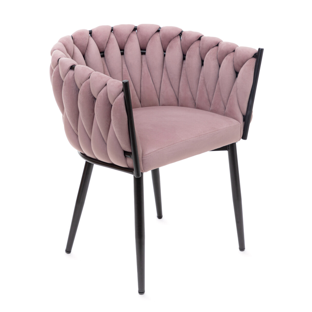 Scaun Prinssi, Homla, 64x54x73 cm, metal/catifea din poliester, roz - 1 | YEO