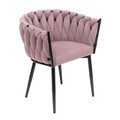 Scaun Prinssi, Homla, 64x54x73 cm, metal/catifea din poliester, roz
