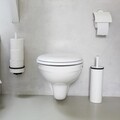 Perie de toaleta cu suport, Brabantia, Profile White, 12.5x11.5x43 cm, otel, alb