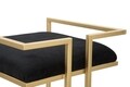 Scaun de bar Obix, Mauro Ferretti, 42x42x81 cm, catifea, negru/auriu