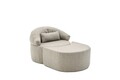 Canapea extensibilă cu 1 loc, Balcab Home, 825BLC4730, Material: 100% POLIESTER (țesătură cu textură de in), Maro