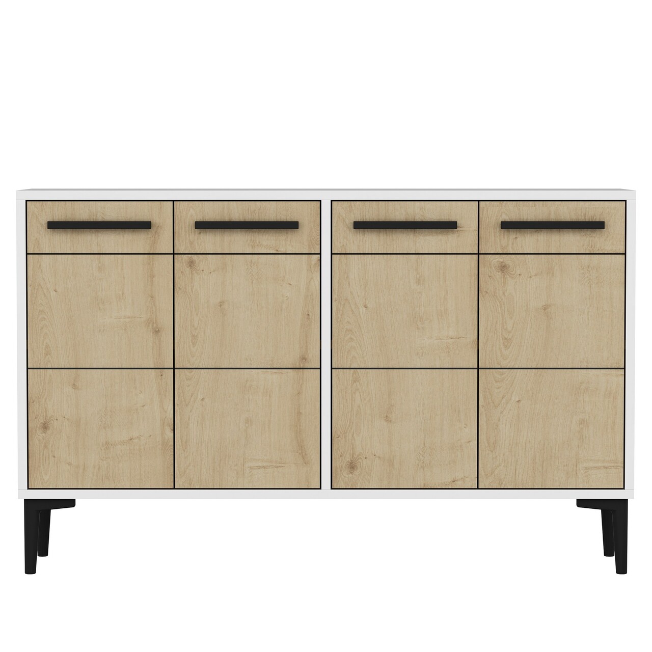 Consola, Odessa, Stria, 120x30x75 cm, PAL, Stejar alb / safir